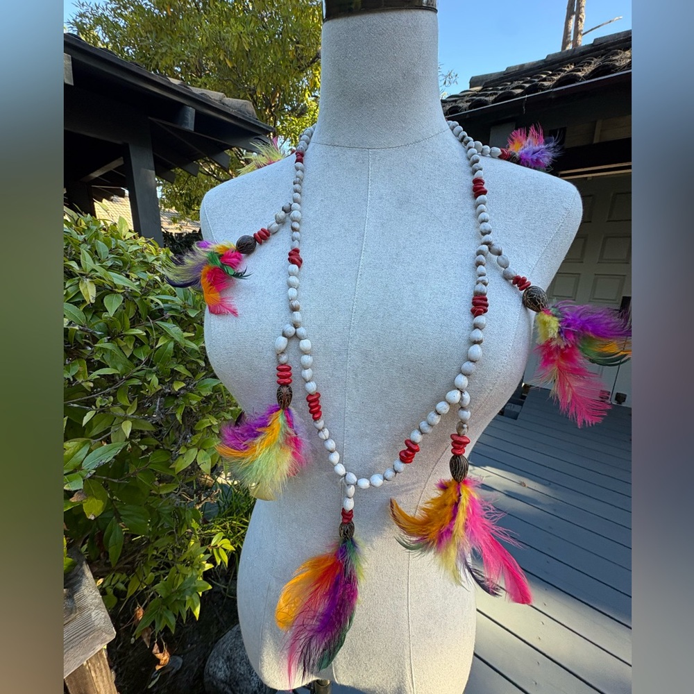 Dream Catcher  Colorful Feather Beaded Necklace